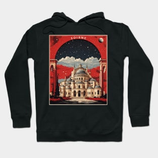 Edirne Turkey Starry Night Vintage Retro Travel Tourism Hoodie